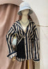 Long Sleeves Strip Collar Down Shirts